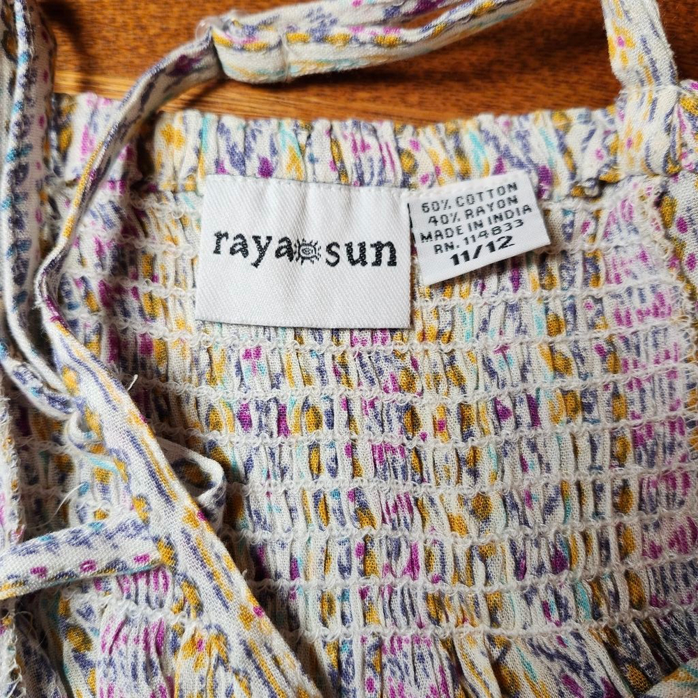 Girls Raya Sun White Purple Patterned Sleeveless Dress 11 - Picture 2 of 4